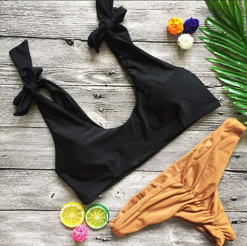 Women's Swimwear Fringed Beach Brazilian Bikini Set Wrinkled Green Elastic Swimsuit Bathing Suit Biquini Maillot De Bain E542