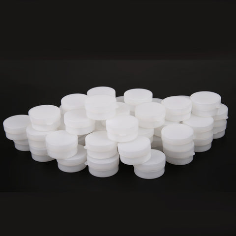 Portable 50pcs 5g/10g Mini Refillable Bottles Cosmetic Empty Cosmetic Jar Pot Eyeshadow Face Cream Container Box White