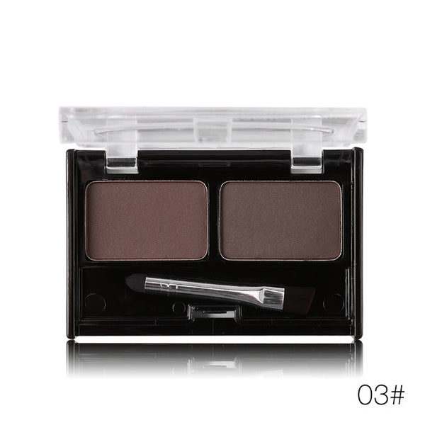 Ucanbe Professional Eye Brow Makeup 2 Color Eye Shadow Eyebrow Powder With Brush Eyebrow Cake Dark Brown Make Up Palette Set Kit