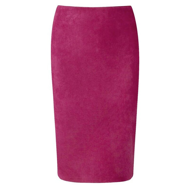 Neophil 2017 Winter Gray Pink Women Suede Midi Pencil Skirts Causal High Waist Sexy Stretch Ladies Office Work Wear Saia S1009