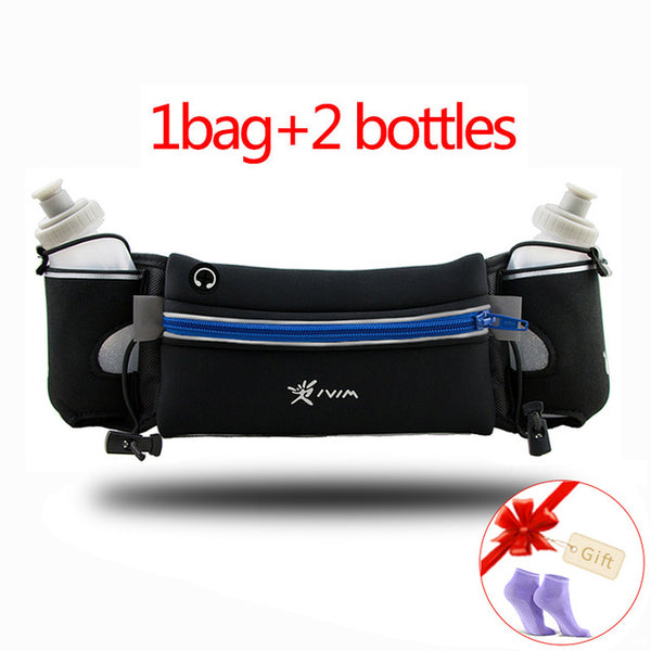 Running Hydration Belt Reflective Running Water Belt Men Women Waist Pack With 2 Bottles 280ml Running Bags