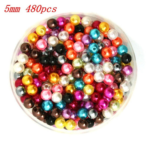 Wholesale Pick Size 4.6.8.10.12.14.16.18.20mm ABS Color White Imitation Pearls Beads Round Loose Beads Fit DIY Bracelet Making