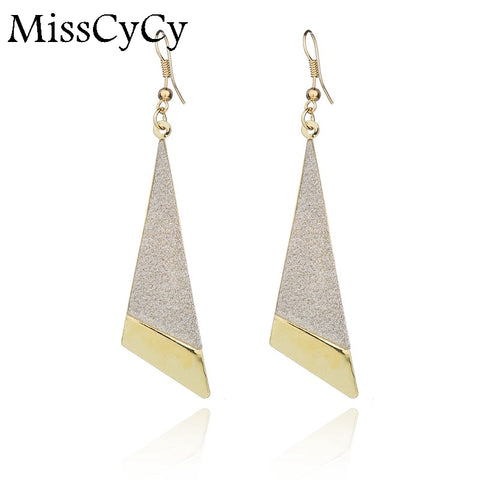 MissCyCy Fine Jewelry Pending Rhinestone Geometric Earring 2016 New Fashion Drop Earrings For Women Gift