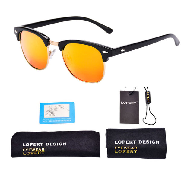 LOPERT Retro Rivet Polarized Sunglasses Men Women Sun Glasses Classic Brand Designer Unisex Glasses Fashion Male Eyewear De Sol