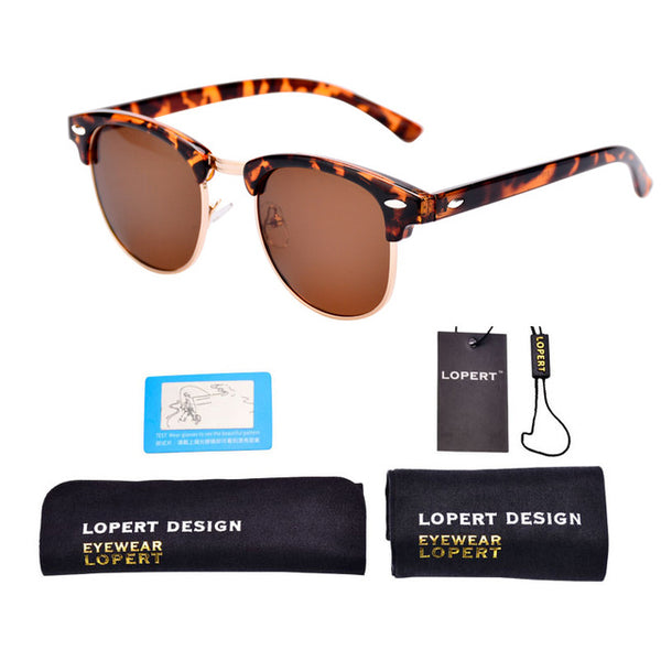 LOPERT Retro Rivet Polarized Sunglasses Men Women Sun Glasses Classic Brand Designer Unisex Glasses Fashion Male Eyewear De Sol