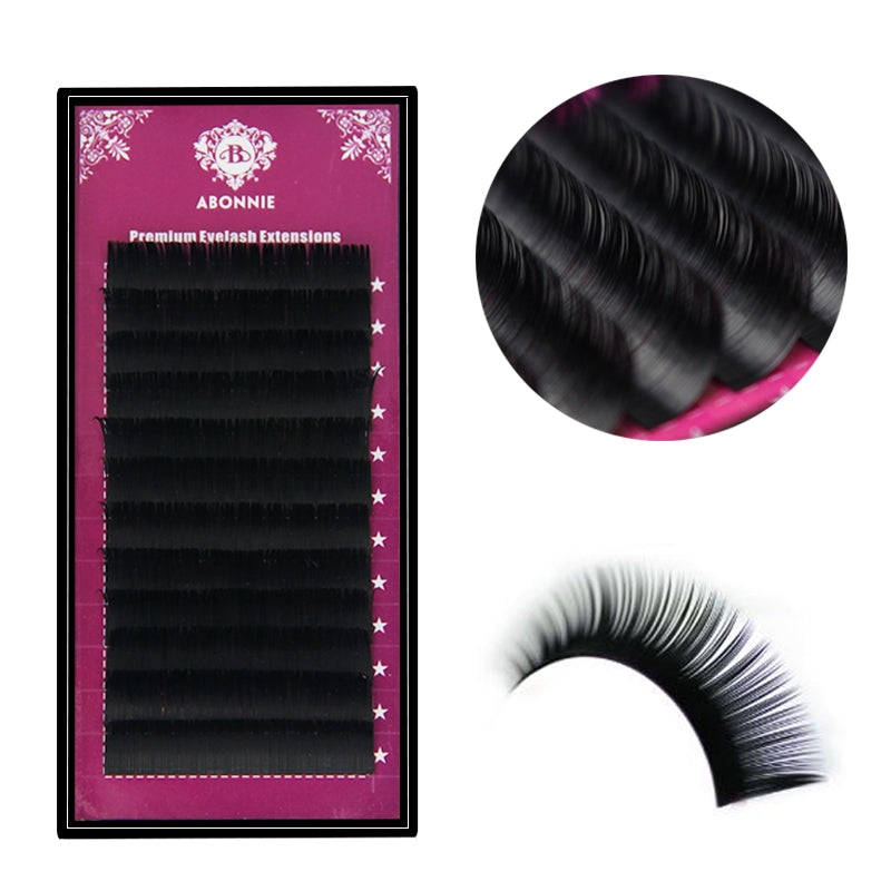 Abonnie All Size B/C/D/J curl 1 trays ,Individual natural Mink Eyelash Extension. Artificial Fake False Eyelashes