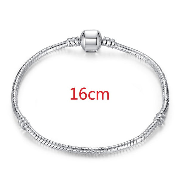 2017 Hot Silver Love Snake Chain Fit Original Bracelet Charm Bead Jewelry Gift For Men Women 16-21cm XCH1092