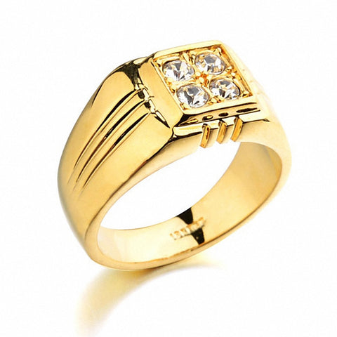 Brand TracysWing Rings for men Genuine Austria Crystal 18KRGP Gold Color Fashion wedding ring  New Sale Hot #RG90044