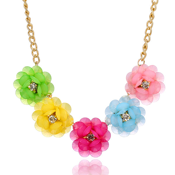 New Korean fashion sweet and rich summer fashion flowers short necklace women statement necklace SO beautiful XY-N447