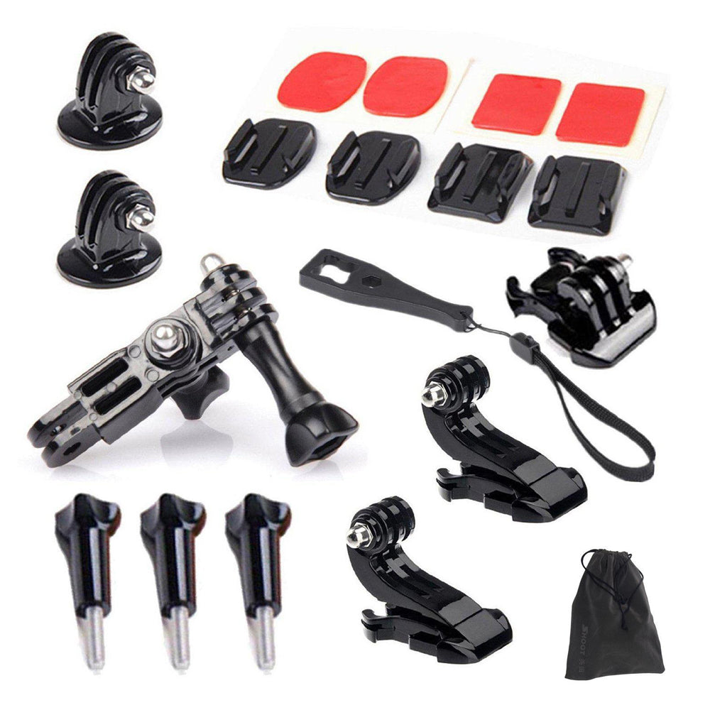 For Gopro Accessories Set Kits Surface Base Adapter 3 Way Tripod Mount for GoPro Hero 5 4 SJCAM SJ4000 Xiaomi Yi 4K Eken h9 Cam