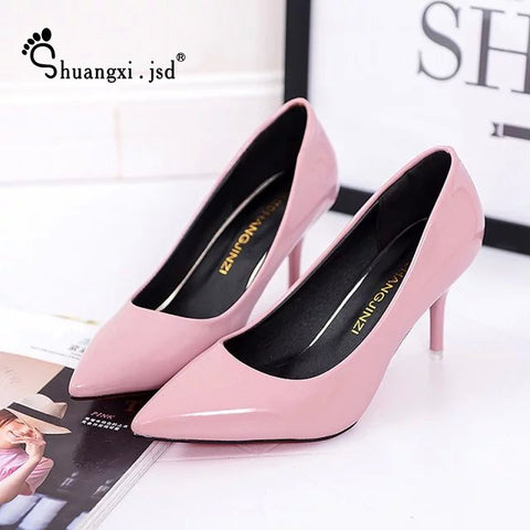 Shuangxi.jsd 2017 Summer Shoes Woman High Heels Brand Fashion Suede Fine With Variety Of High-heeled 5cm Women Shoes 34-42