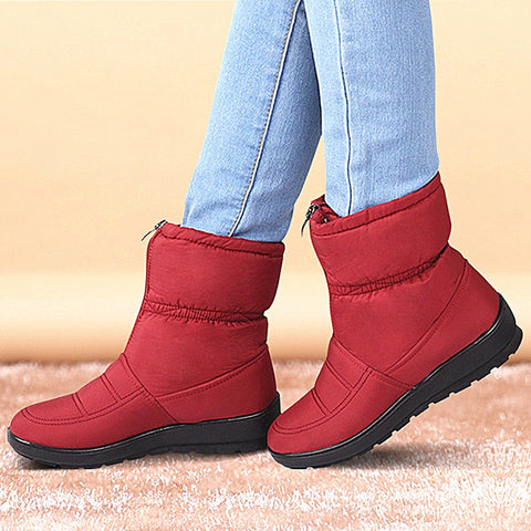 Winter Women Boots Female Waterproof Ankle Boots Down Warm Snow Boots Ladies Shoes Woman Zipper Fur Insole Free Botas Mujer