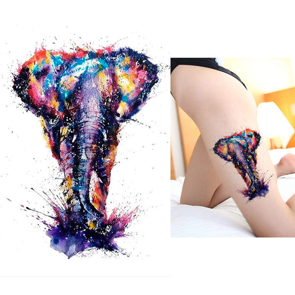 1 Sheet Beauty Decal Waterproof Tattoo Sticker Cute Colored Horse Animal Pattern Women Girl Body Art Temporary Tattoo Removable