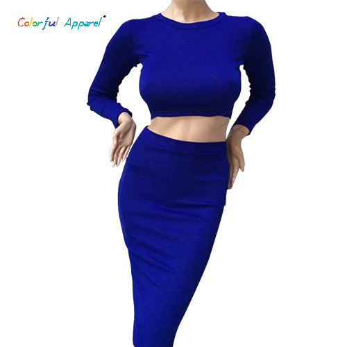 FATIKA New Autumn Winter 2 Piece Set Women Long sleeve party dresses Sexy bandage dress women dress  CA70A