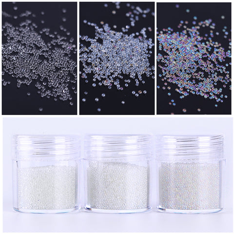 AB Caviar Beads Nail Decoration Micro Pearl Ball Holo Colorful Rhinestone Manicure 3D Nail Art Decorations