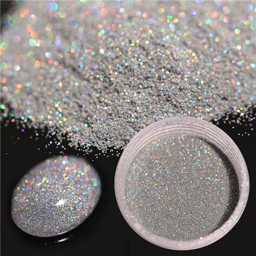 1 Box Holographic Colorful Shining Laser Nail Glitter Powder Ultra-thin Nail Dust Manicure Nail Art Glitter Powder
