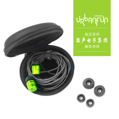 URBANFUN 3.5mm In Ear Earphone Hybrid Beryllium Drive HiFi Metal Earphone Headset Earplug with Mic