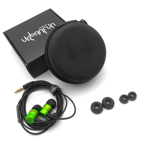 URBANFUN 3.5mm In Ear Earphone Hybrid Beryllium Drive HiFi Metal Earphone Headset Earplug with Mic