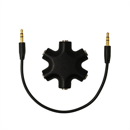 Quality 3.5mm Earphone Audio Splitter 1 Male to 1 2 3 4 5 Female Cable 5 Way Port Aux Music Sound Output Cables 28cm
