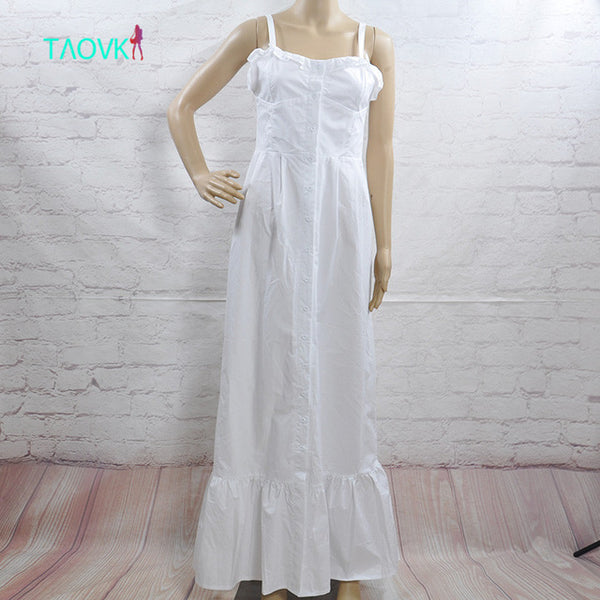 Russian famous TaoVK fashion  summer women long Cherry printing white empire strapless floor length dresses