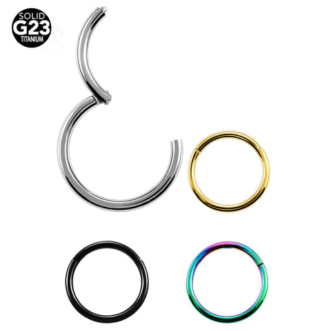 SwanJo 1PC G23 Titanium 16G Hinged Segment Ring Septum Clicker Piercing Nose Earring Tragus Nose Pircing Nariz Body Jewelry