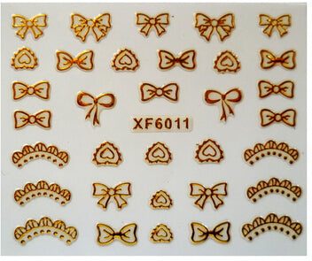 New nail sthicker 3D gold foil short bride patch green Japan applique Nail Polish stickers wholesale