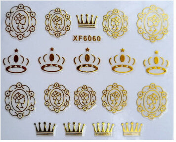 New nail sthicker 3D gold foil short bride patch green Japan applique Nail Polish stickers wholesale