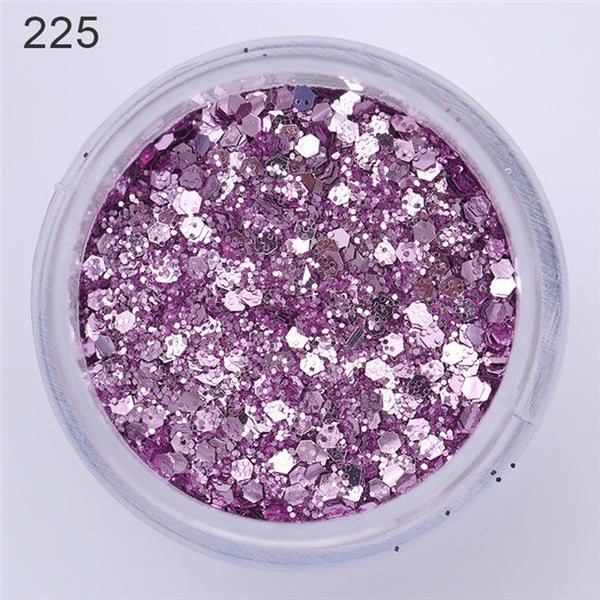 Nail Art 10ml Pink Purple Mixed Nail Glitter Powder Hexagon Shape Glitter Nail Powder Sheets Tips Nail Art Set 1Box