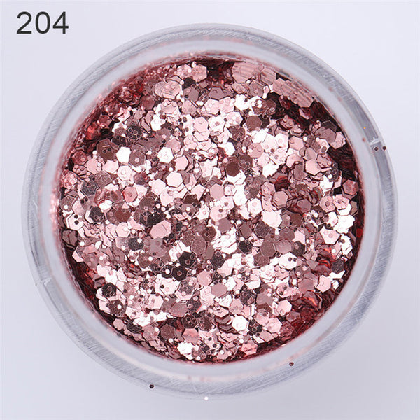 Nail Art 10ml Pink Purple Mixed Nail Glitter Powder Hexagon Shape Glitter Nail Powder Sheets Tips Nail Art Set 1Box