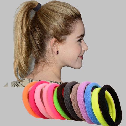 Fashion 10pcs/lot Big Size Candy Colored Quality Elastic Ponytail Holders Accessories Girl Women Rubber Bands Tie Gum(Mix Color)