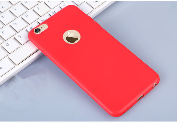 Candy  Soft TPU Silicon phone cases Coque with logo window Accessories For iPhone 5 5S SE 6 6S 7 Plus Fundas luxury Cover Coque