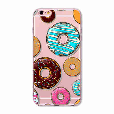 Case For Apple iPhone 6 6s Plus 6Plus  5 5S SE Soft Silicon TPU Transparent Fruit Grils Macaron Dessert Phone Capa Cases