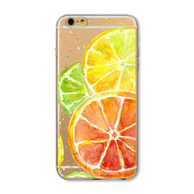 Case For Apple iPhone 6 6s Plus 6Plus  5 5S SE Soft Silicon TPU Transparent Fruit Grils Macaron Dessert Phone Capa Cases