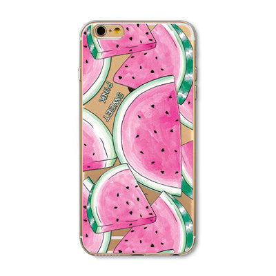 Case For Apple iPhone 6 6s Plus 6Plus  5 5S SE Soft Silicon TPU Transparent Fruit Grils Macaron Dessert Phone Capa Cases