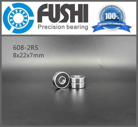 608RS Bearing 8*22*7 mm ( 10 PCS ) ABEC-5 Skateboard 608 2RS Ball Bearings Miniature 608-2RS 608 RS Bearing