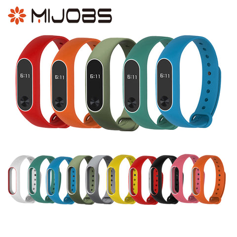 Colorful Double Color Silicone Wrist Strap Bracelet Replacement watchband for Original Miband 2 Xiaomi Mi band 2 Wristbands