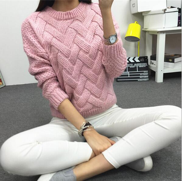 LuiseSandyHan 2017 Women Pullover Female Casual Sweater Plaid O-neck Autumn and Winter Style