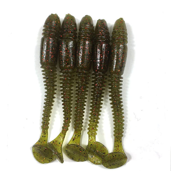 5pcs/lot 83mm 4.5g silicone bait fishing lure iscas artificiais para pesca Swimbait  Worm soft lure fishing accessories WQ147