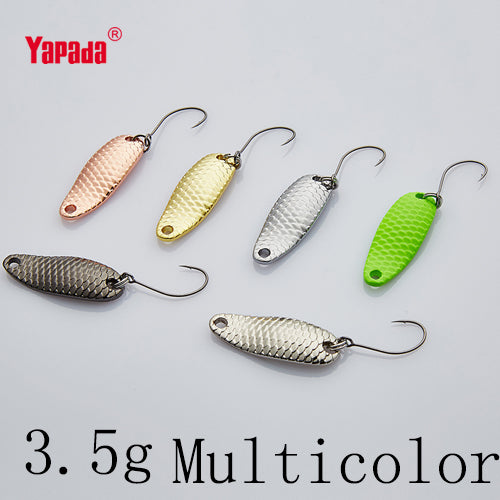 YAPADA Spoon 007 Loong Scale BKK HOOK 3.5g/5g 32-34mm Multicolor 6piece/lot  Metal Spoon Fishing Lures