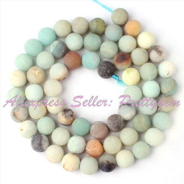 4,6,8,10,12mm Natural Round Frost Multicolor Amazonite Stone Beads Strand 15" For DIY Necklace Jewelry Making,Free Shipping