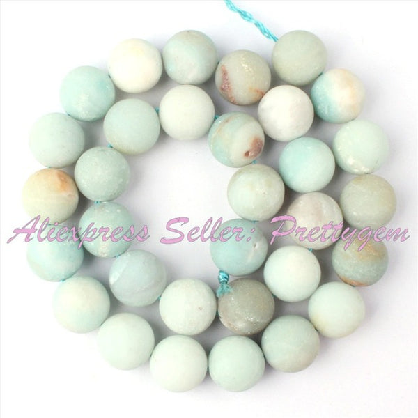 4,6,8,10,12mm Natural Round Frost Multicolor Amazonite Stone Beads Strand 15" For DIY Necklace Jewelry Making,Free Shipping