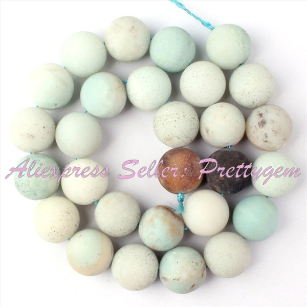 4,6,8,10,12mm Natural Round Frost Multicolor Amazonite Stone Beads Strand 15" For DIY Necklace Jewelry Making,Free Shipping