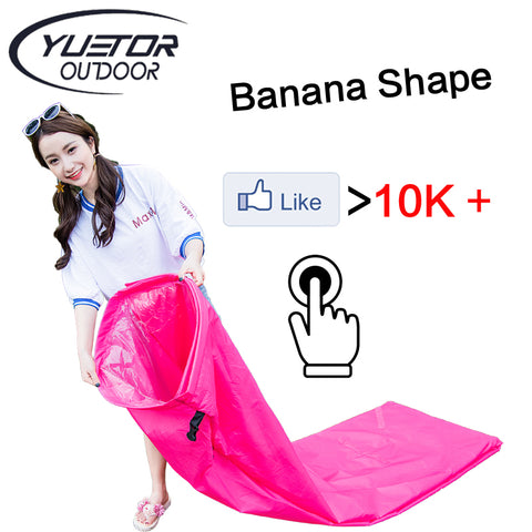 190T Banana Shape Beach lazy bag Hangout Air Bed inflatable lounger laybag fast folding sleeping inflatable air sofa lazy bag