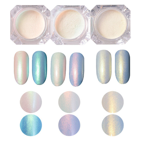 BORN PRETTY Pearl Powder Nail Glitters 2g Shining Nail Art Dust Manicure Nail Art Glitter Powder Decorations 3 Colors