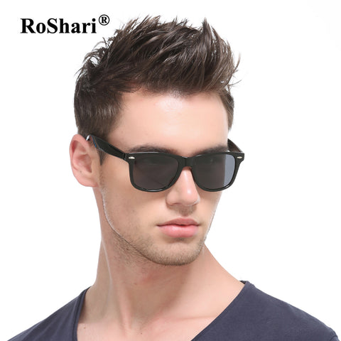 RoShari Vintage aviator sunglasses men polarized women Retro Rivet sunglass Driving Sun glasses for Men oculos de sol masculino