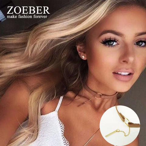 ZOEBER Black Brown Circle Velvet Choker necklace Gothic Women Fashion Collar geometry femme Anime collier Necklaces Jewelry