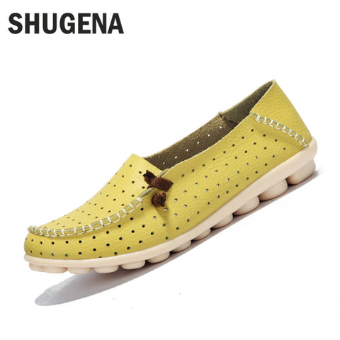 A Genuine leather summer women flats shoes female casual flat shoes women loafers shoes slips soft leather red flat women shoes