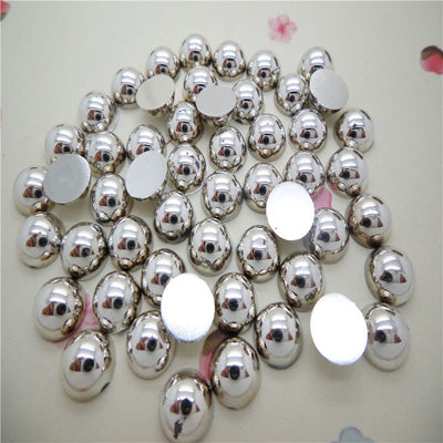 Hot Sale!Free Shipping 100Pcs/lot Size 8mm AB Colors Imitation Pearls Craft Half Round Flatback Beads DIY Decoration