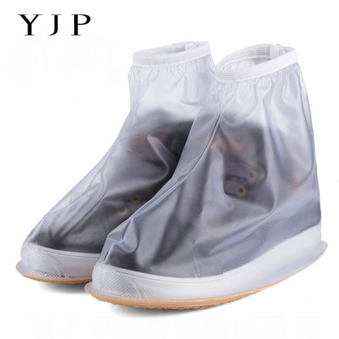 YJP Waterproof Rain Reusable Shoes Covers, All Seasons Slip-resistant Zipper Rain Boots Overshoes, Men&Women's Shoes Accessories