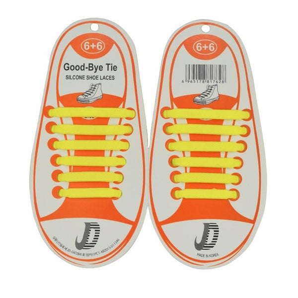 2017 12Pcs/Set Summer Hot Sale Fashion Children Shoes Accessory Shoelaces Athletic Running Lazy No Tie Silica Gel Shoe Laces